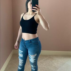 🆕 AMY Double Strap Crop Top (black)